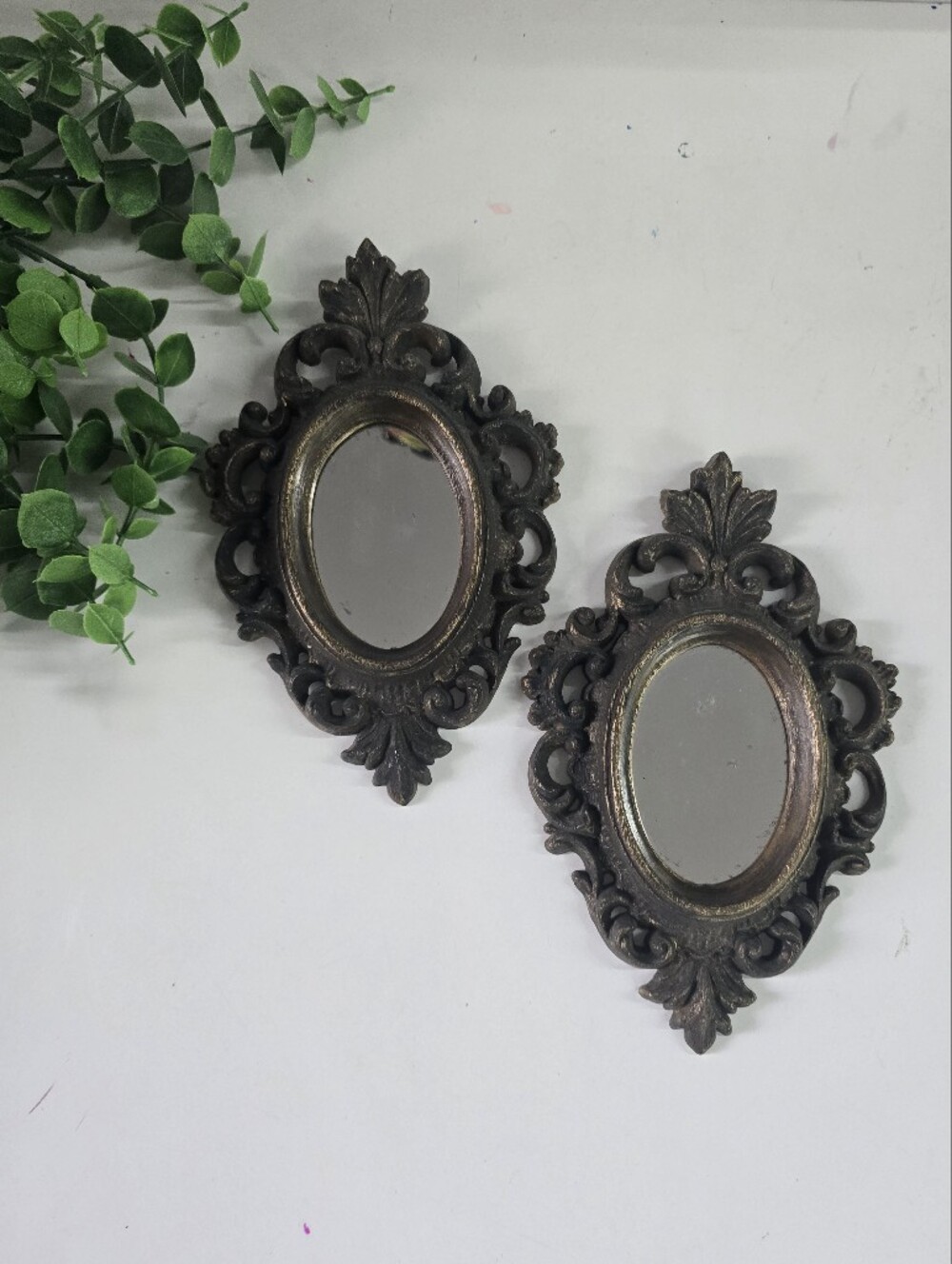 Americna Vintage Small Wall Mirror Decor 2pc